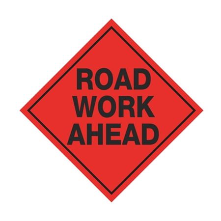 Road Work Ahead Roll-Up Sign